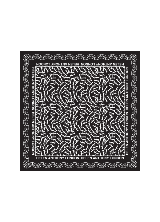 Helen Anthony Initial Twill Silk Scarf