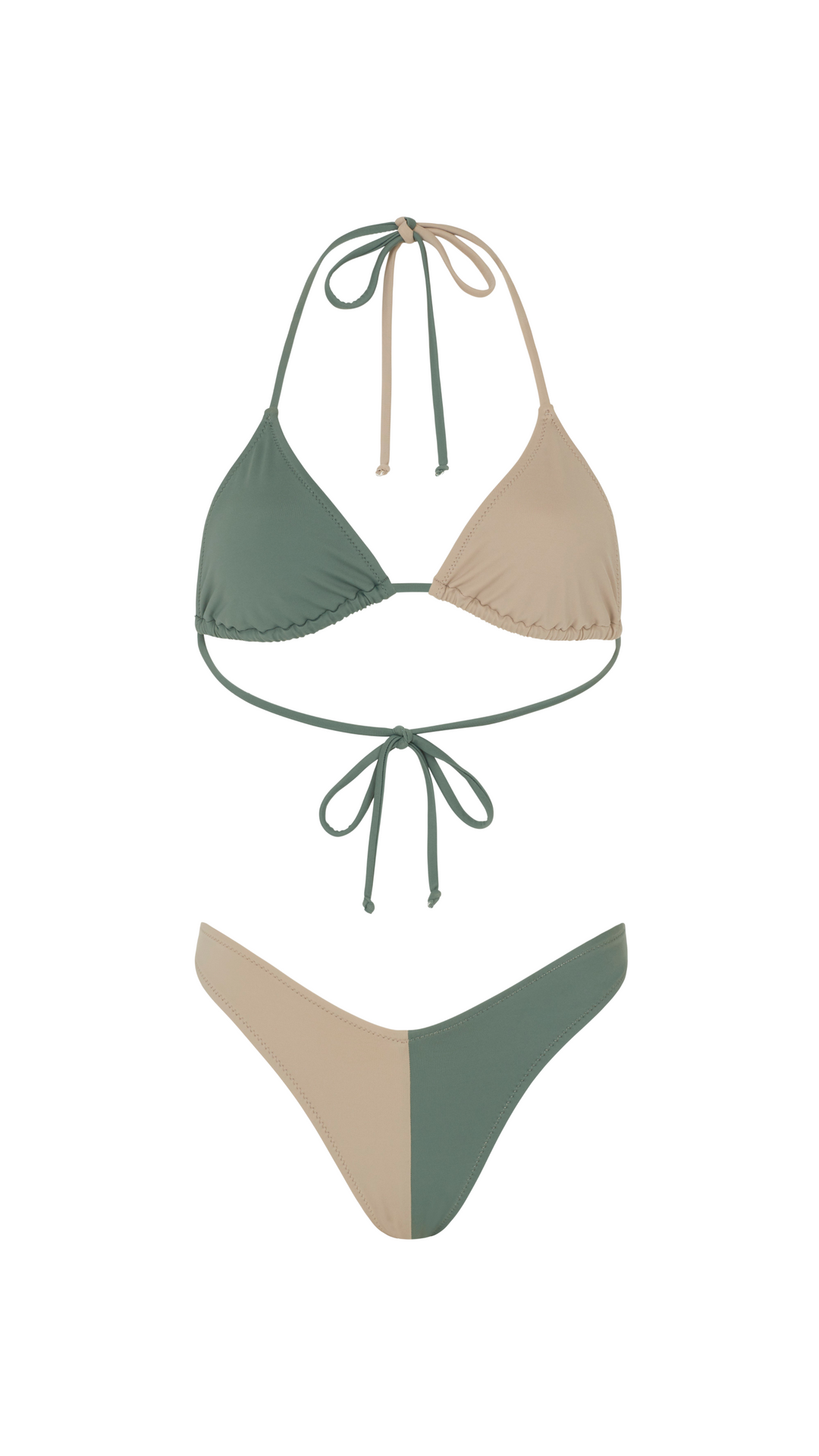 Khaki ColourDuo Bikini Top