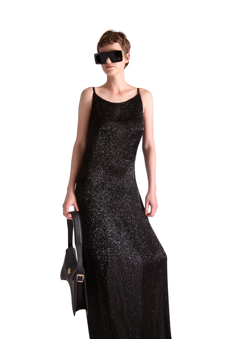 Hand Embroidered Katdana Beaded Evening Dress