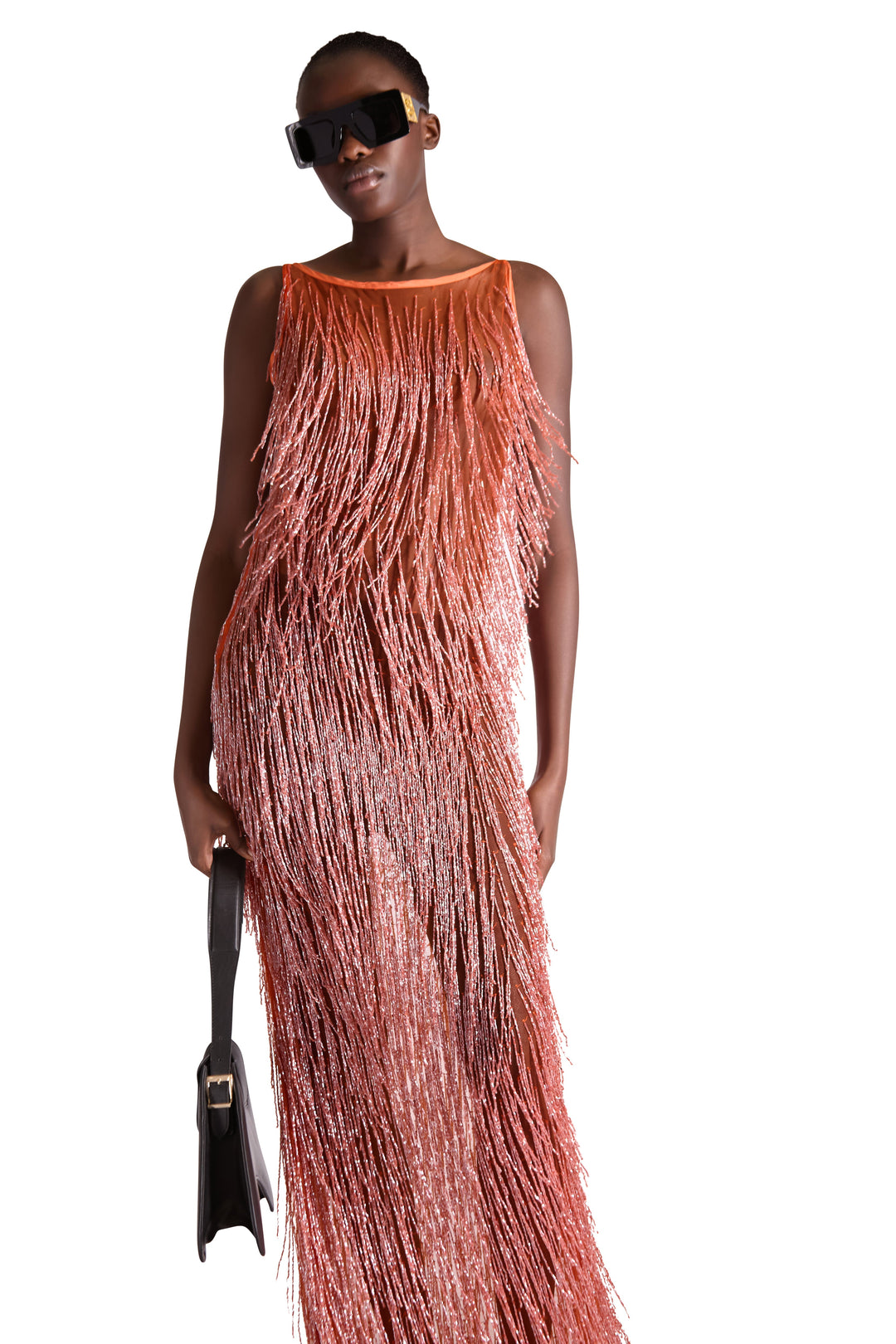 Hand Embroidered Tassel Sheer Dress