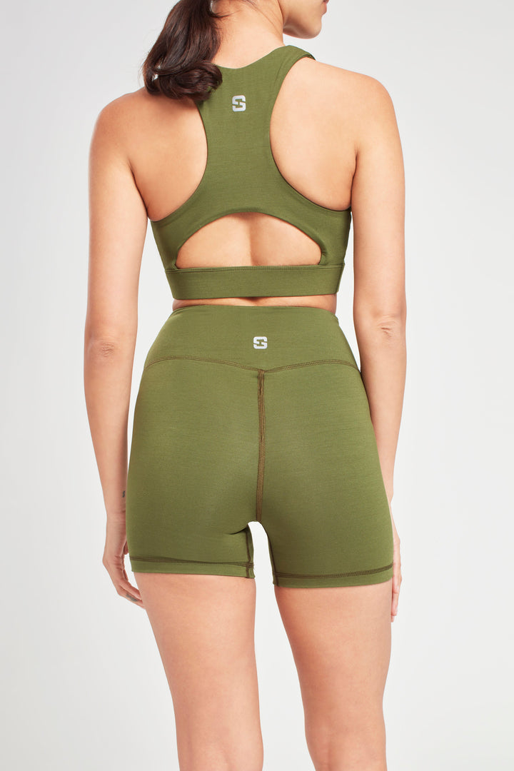 Short Biker Shorts - Earth Khaki
